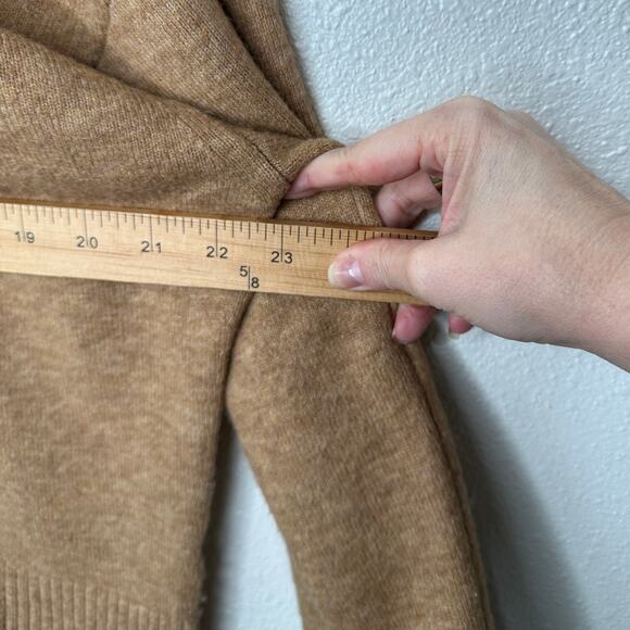 Marissa Webb Blake Camel Brown Button Cashmere Blend Turtleneck Sweater M - Picture 15 of 16